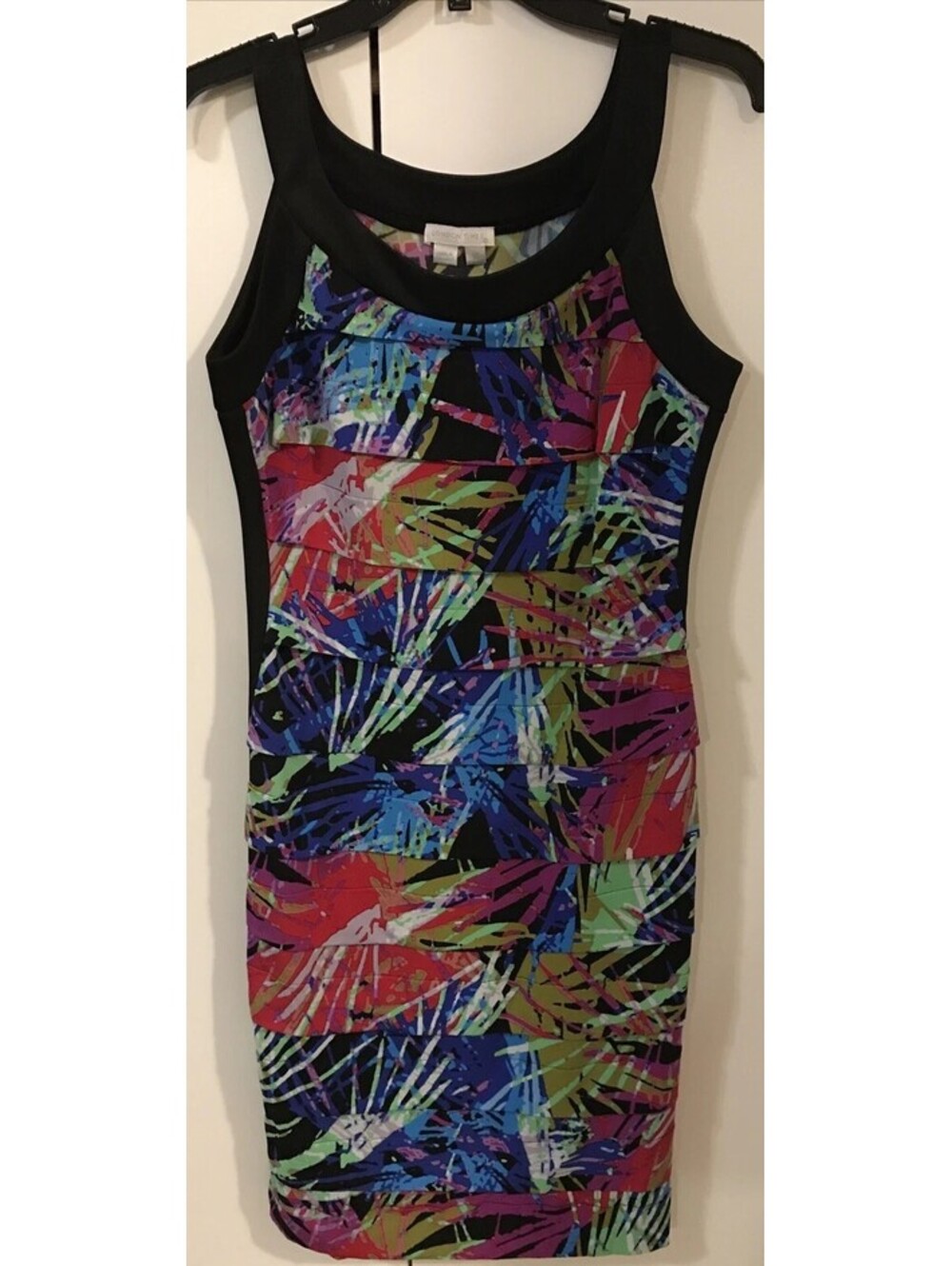 London Times Womens Size 10 Knee-Length Tiered Fitted Colorful Dress! M46
